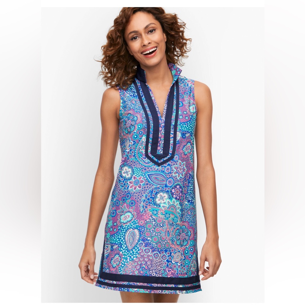 Cabana Life Blue and Pink Paisley Cover-Up/dress